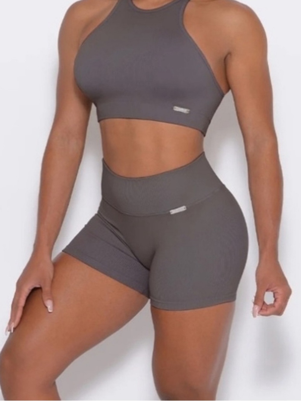 Bombshell Sportswear Black Women's Ribbed High-Waist Bike Shorts Small